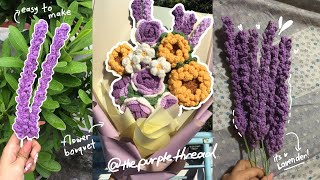 how to crochet lavender flower  beginner friendly [upl. by Eelrebmik]