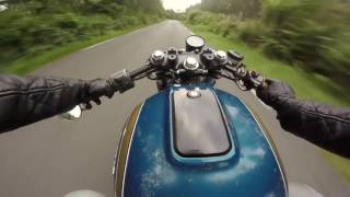 Honda CB550 Cafe Racer Ride  HD Helmet Cam [upl. by Gardell]