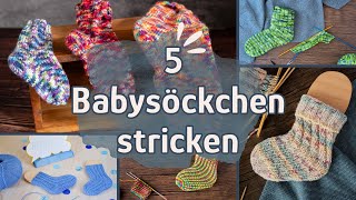 5 einfache Babysöckchen stricken für Anfänger [upl. by Nnail736]