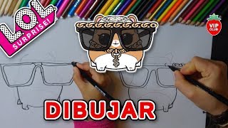 Cómo dibujar una muñeca LOL surprise series 3 pets MC Hammy Videotutorial DIY [upl. by Atinar]