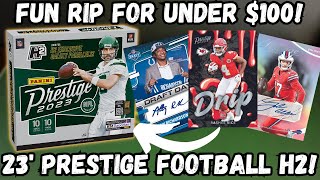 FUN RIP FOR UNDER 100 2023 Panini Prestige Football H2 Box Review [upl. by Elleiand]