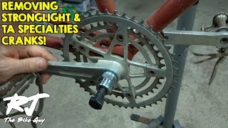 How To Remove Vintage Stronglight amp TA Specialties Cranksets amp Crank Puller Tools [upl. by Anahsor]