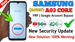 Samsung A03 Core Frp Bypass YouTube Not Working  Samsung A03 Core Google Lock Bypass Android 1213 [upl. by Oilalue439]