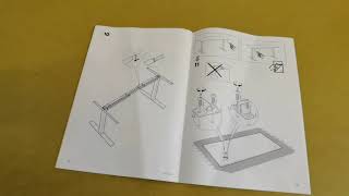 IKEA Skarsta höhenverstellbarer stehSitz Schreibtisch ausgepackt aufgebaut und hochgekurbelt [upl. by Divad]