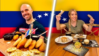 Probando COMIDA VENEZOLANA en BIENMESABE  comida tipica de venezuela  TEQUEÑOS GOLFEADOS Y PATACON [upl. by Irved]