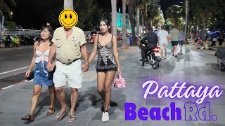 4K Central Pattaya Beach Road Night Walk Candid Walks 2024 Pattaya Thailand [upl. by Octavia]