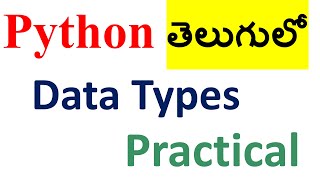 12P Data Types In Python Practical  Python Programming [upl. by Riess]