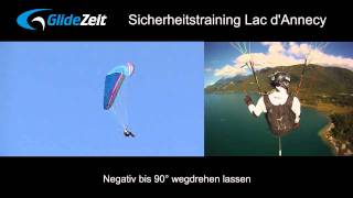 Einseitige Strömungsabrisse Manövervideo GlideZeit Sicherheitstraining Lac dAnnecy [upl. by Yrellam]