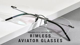 Unveiling Elegance Rimless Aviator Glasses  Your Stylish Upgrade Awaits [upl. by Atsuj]