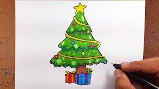 Como Desenhar uma Arvore de Natal [upl. by Eddra]