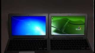 First generation MacBook Air 11 Windows XP vs Windows 7 [upl. by Aisel]