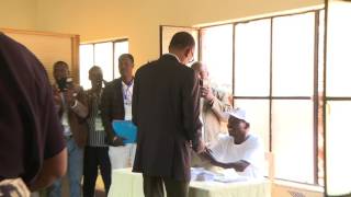 President Kagame and family cast vote  Kigali 4 August 2017 [upl. by Aihtibat]