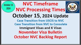 NVC Processing Times As of October 15 2024  November Visa Bulletin  October NVC Backlog Report [upl. by Wojak]