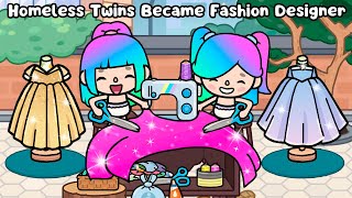 👗Homeless Twins Became Famous Fashion Designer👗  Rainbow hair  Toca Boca  Toca Life Story [upl. by Bury664]