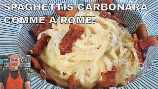 Comment faire des spaghettis carbonara comme a rome Recette de pates hyper facile [upl. by Bondon]