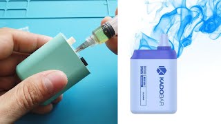 How to Open and Refill VAPE KADOBAR BR5000 Rechargeable disposable cigarette Multiple Use tutorial [upl. by Macegan630]