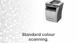 Ricoh SP3410sf  Vcomm  0800 95598  fax laser printers printers Multifonction [upl. by Juieta]