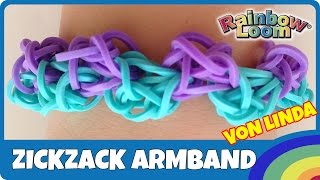 Rainbow Loom Zickzack Armband von Linda deutsche Anleitung [upl. by Benedikta657]