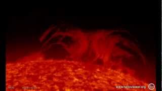 Solar flare  Prominence eruption to north of the Sun  NASA images of August 11 2012  Video Vax [upl. by Nnaecarg]