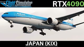 MSFS  PMDG 777300ER  Osaka Kansai Intl Airport Landing Approach In 4K Ultra [upl. by Derzon]