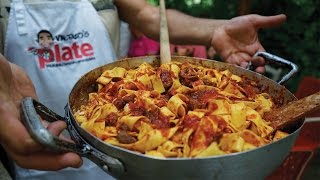 PAPPARDELLE PASTA WITH WILD BOAR RAGU  Ragu di Cinghiale  Italian Family Feast [upl. by Corell]