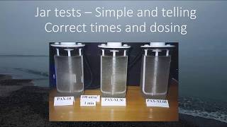 Jar tests  Dose of flocculants and sedimentation [upl. by Frankie]