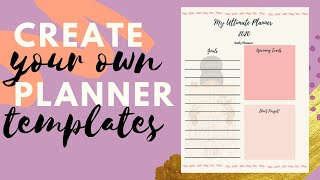 Create your own Planner templates using Canva [upl. by Minier]