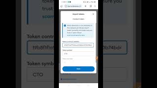 How to Add CTO Contract Address in Metamask Wallet  Core Network [upl. by Iand]