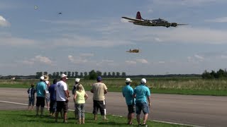 19 ft B17 quotFlying Fortressquot Flying Together With 6 Other Warbirds [upl. by Oisacin]