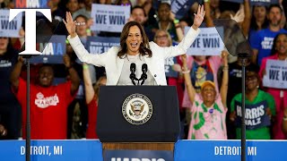 Kamala Harris faces down heckler at rally [upl. by Greenes148]