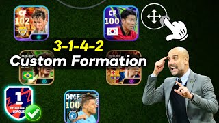 Best 3142 Formation Custom Position 🔥  Best Formation For Quick Counter In eFootball 2024 Mobile [upl. by Hepzi]