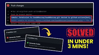 Permission denied to githubactionsbot  GitHub Action WorkFlows [upl. by Notnek924]