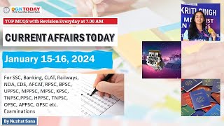 1516 JANUARY 2024 Current Affairs by GK Today  GKTODAY Current Affairs  2024 [upl. by Nylsirhc]