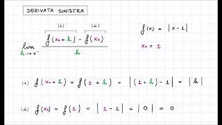 Derivata Prima Destra e Sinistra di una Funzione in un suo Punto utilizzando la Definizione [upl. by Eadmund80]