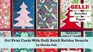 Create Seasonal Cards With Gelli Arts® Holiday Stencils by Marsha Valk [upl. by Tomkiel]