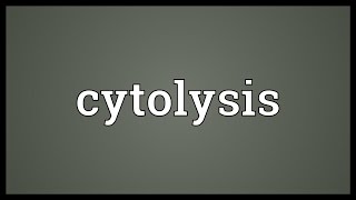 Cytolysis Meaning [upl. by Carine]