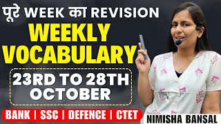 Vocabulary Revision  23rd October to 28th October  The Hindu Editorial  Nimisha Bansal [upl. by Aerdnaxela]