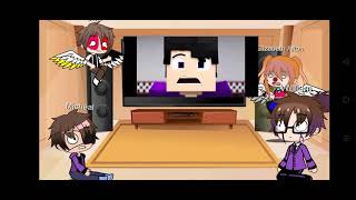 Aftons react to Purple guy vs Purple girl Read desc [upl. by Novek921]