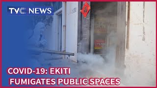 Ekiti govt fumigates Public places as residents defy sitathome order [upl. by Ykceb]