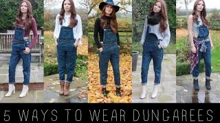 5 WAYS TO WEAR DUNGAREES  OVERALLS [upl. by Oicnevuj478]