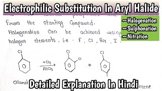 Electrophilic Substitution In Aryl Halides  HalogenationSulphonation Nitration organicchemistry [upl. by Javed]