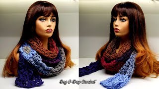 Easy Crochet Scarf  Crochet easy Super Scarf  BagODay Crochet Tutorial 557 [upl. by Forest]