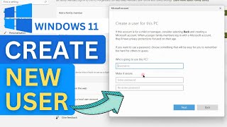 How to Add New User in Windows 11  User Profiles on Windows [upl. by Merrile]