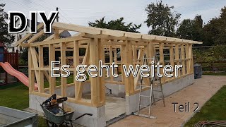 DIY  Gartenhaus selber bauen  Teil2 Holzrahmenbau [upl. by Nnayrrehs]