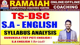 TS  DSC  SCHOOL ASSISTANT  ENGLISH SYLLABUS  By Dr RK SIR  RAMAIAH COMPETITIVE COACHING CENTRE [upl. by Naivatco]