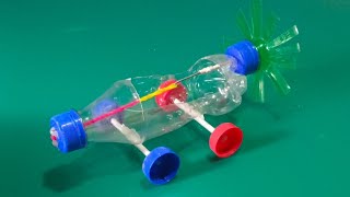 Make Propeller Cars form plastic bottles  Rubber band Car kaise banaye  Science Project [upl. by Dominus468]