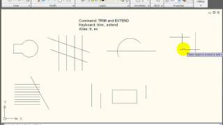 AutoCAD Tutorial  Using TRIM and EXTEND [upl. by Deirdre193]