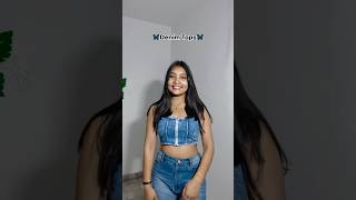 Denim Tops 🦋 Review trendingshorts fashionshorts denim ootd [upl. by Sailesh]