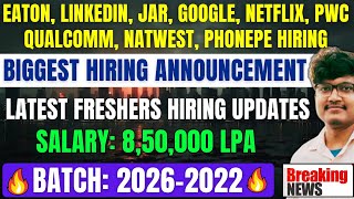 Biggest New Hiring Update  Latest Freshers Jobs  OFF Campus Drive For 2026 2025 2024 2023 Batch [upl. by Nuyh]