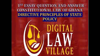 Constitutional Law Essay Question 1 Justiciability of the Directive Principles of State Policy [upl. by Litnahs830]